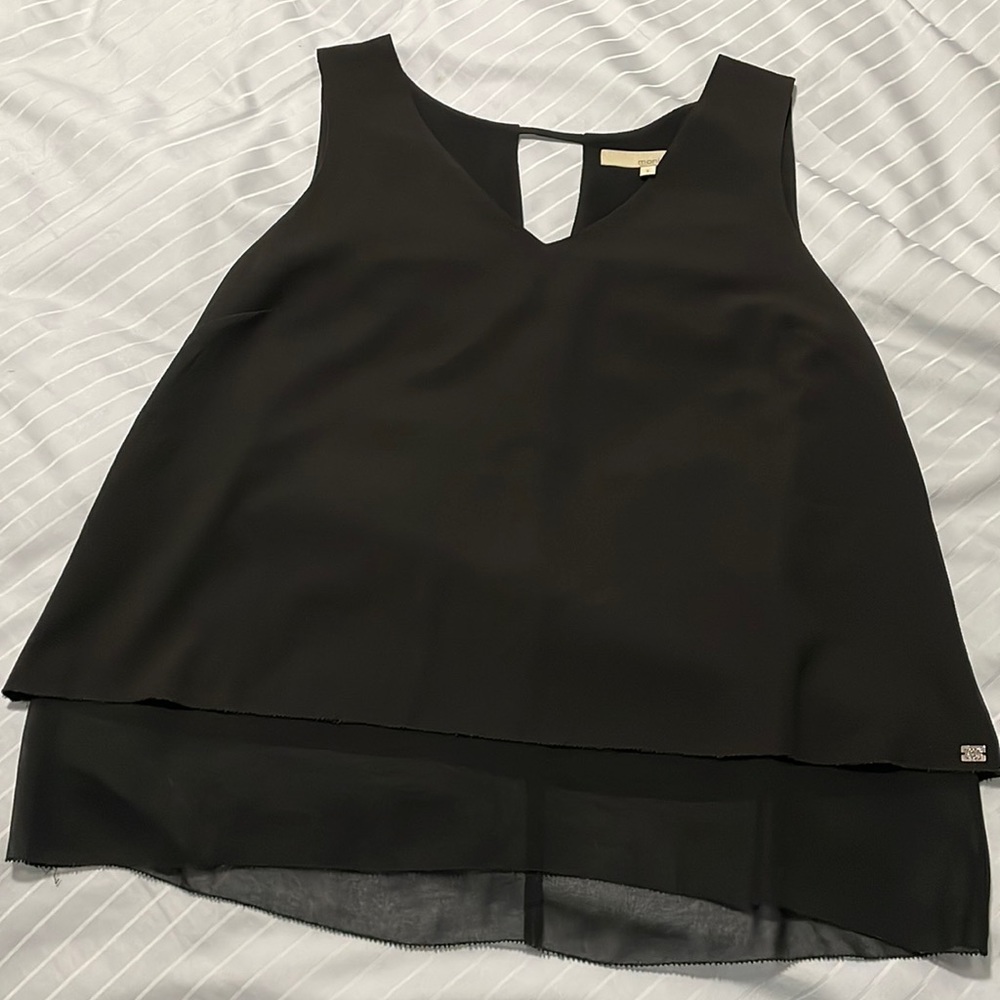 Monk & Lou Black Chiffon Tank